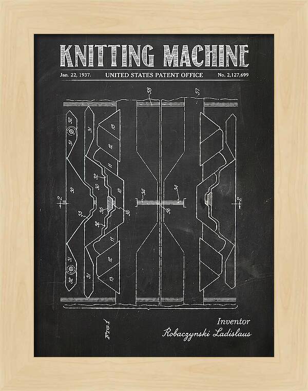 Knitting Machine Chalkboard Patent Us2127699
