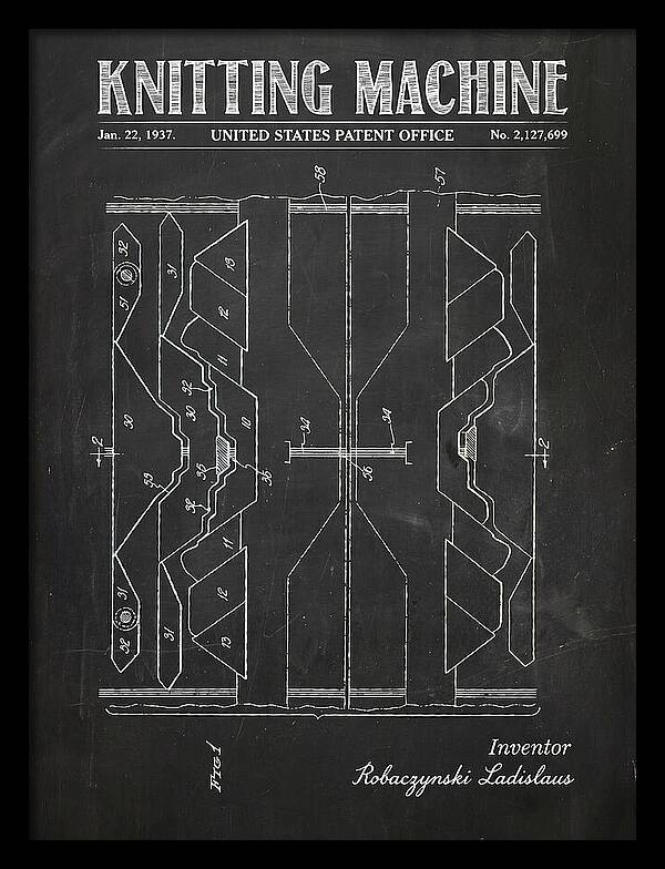 Knitting Machine Chalkboard Patent Us2127699