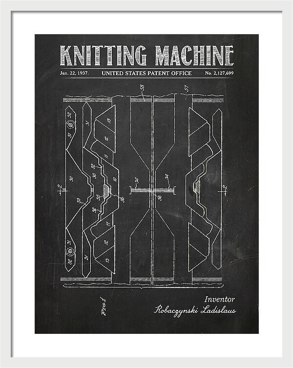 Knitting Machine Chalkboard Patent Us2127699
