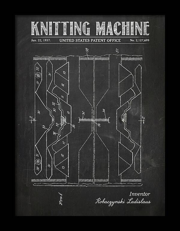 Knitting Machine Chalkboard Patent Us2127699
