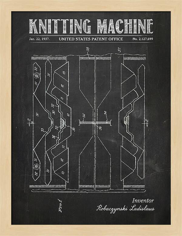 Knitting Machine Chalkboard Patent Us2127699