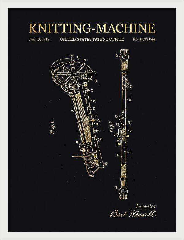 Knitting Machine Gold Patent Us1038044