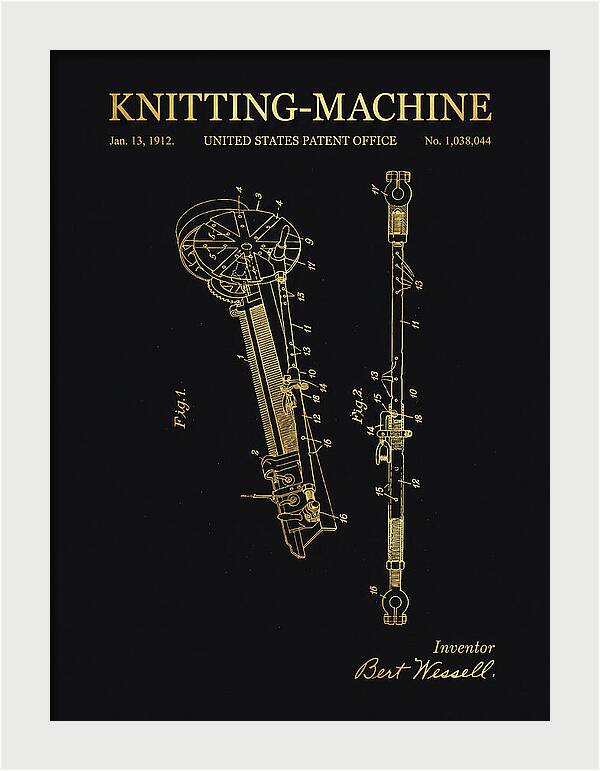 Knitting Machine Gold Patent Us1038044