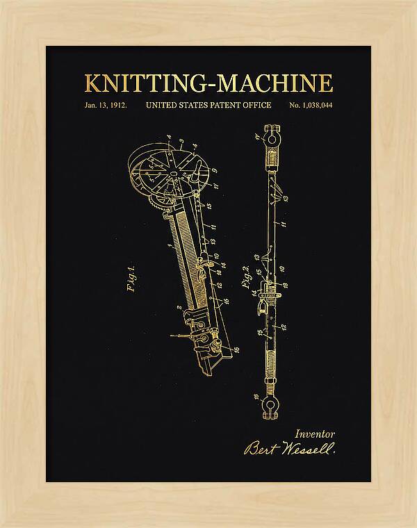 Knitting Machine Gold Patent Us1038044