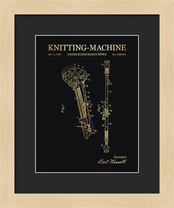 Knitting Machine Gold Patent Us1038044