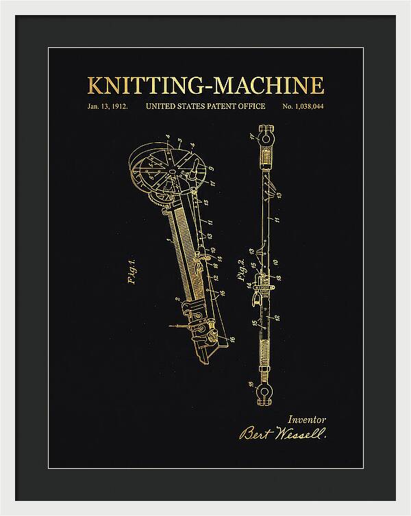 Knitting Machine Gold Patent Us1038044
