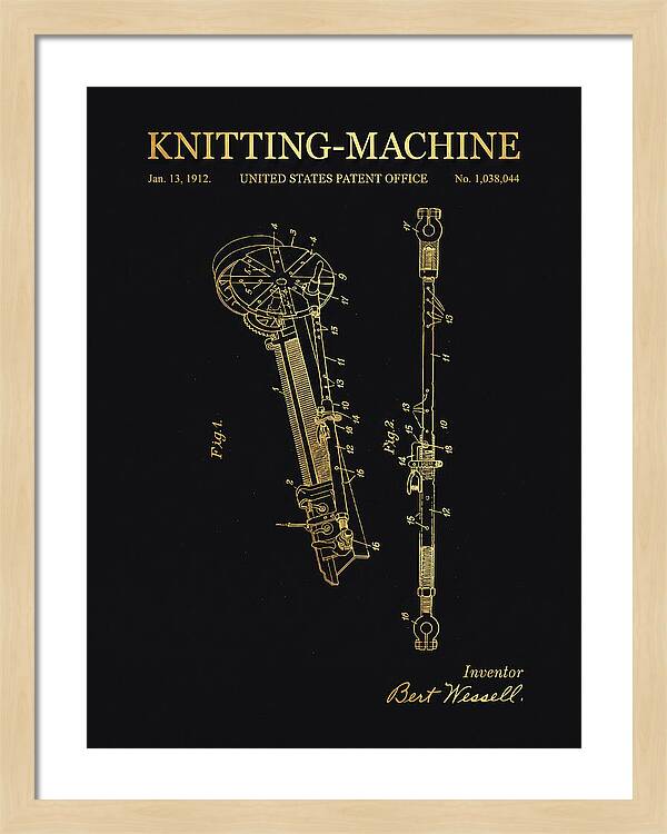 Knitting Machine Gold Patent Us1038044