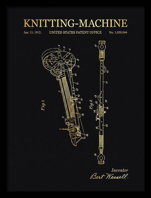 Knitting Machine Gold Patent Us1038044