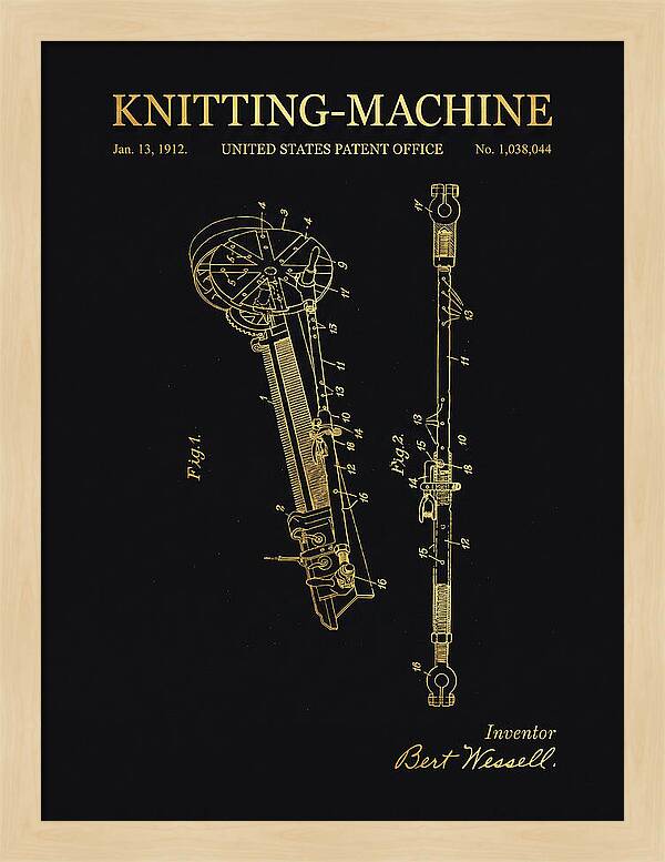 Knitting Machine Gold Patent Us1038044