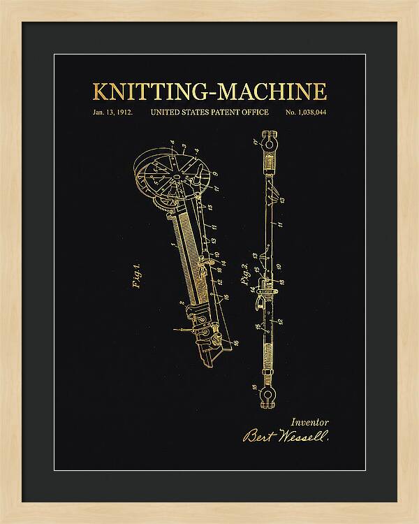 Knitting Machine Gold Patent Us1038044