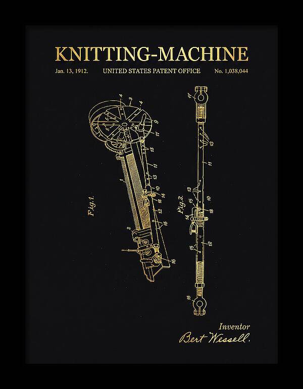 Knitting Machine Gold Patent Us1038044
