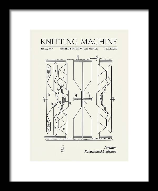 Knitting Machine Minimalist Patent Us2127699
