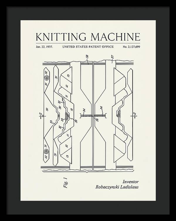 Knitting Machine Minimalist Patent Us2127699