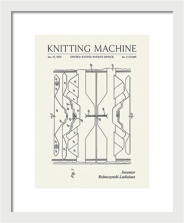 Knitting Machine Minimalist Patent Us2127699