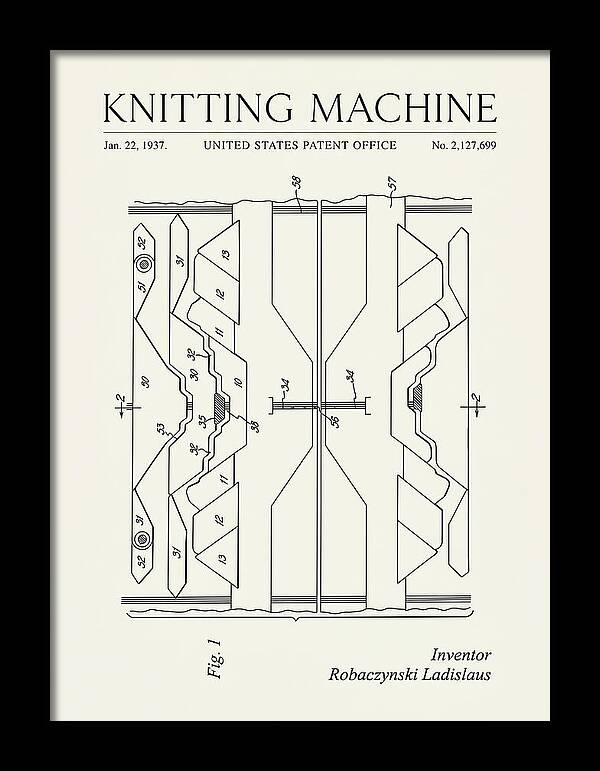 Knitting Machine Minimalist Patent Us2127699