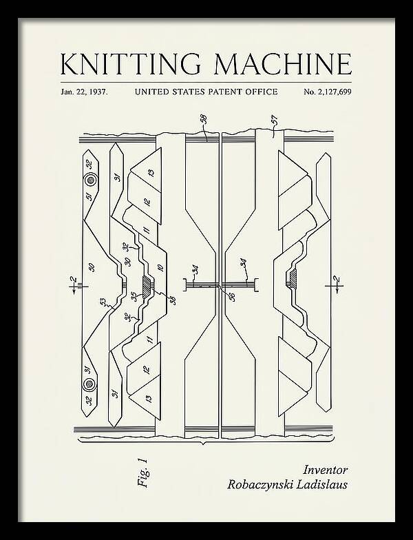 Knitting Machine Minimalist Patent Us2127699