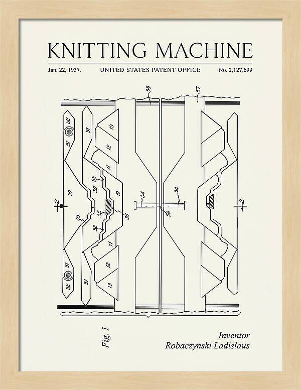 Knitting Machine Minimalist Patent Us2127699