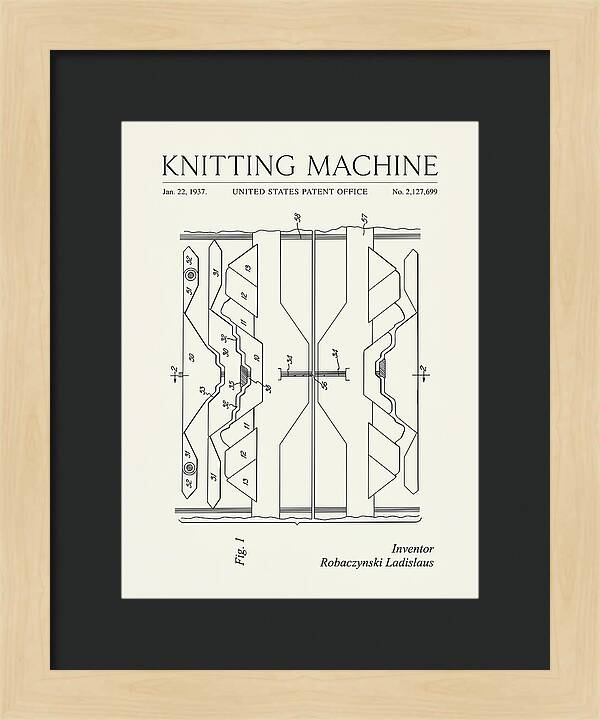 Knitting Machine Minimalist Patent Us2127699