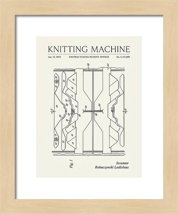Knitting Machine Minimalist Patent Us2127699