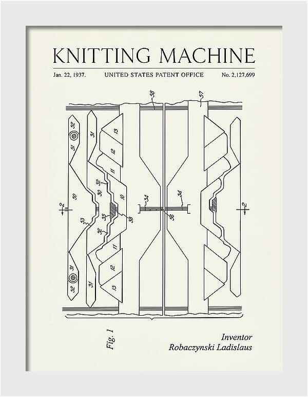 Knitting Machine Minimalist Patent Us2127699