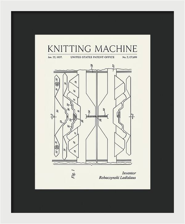 Knitting Machine Minimalist Patent Us2127699
