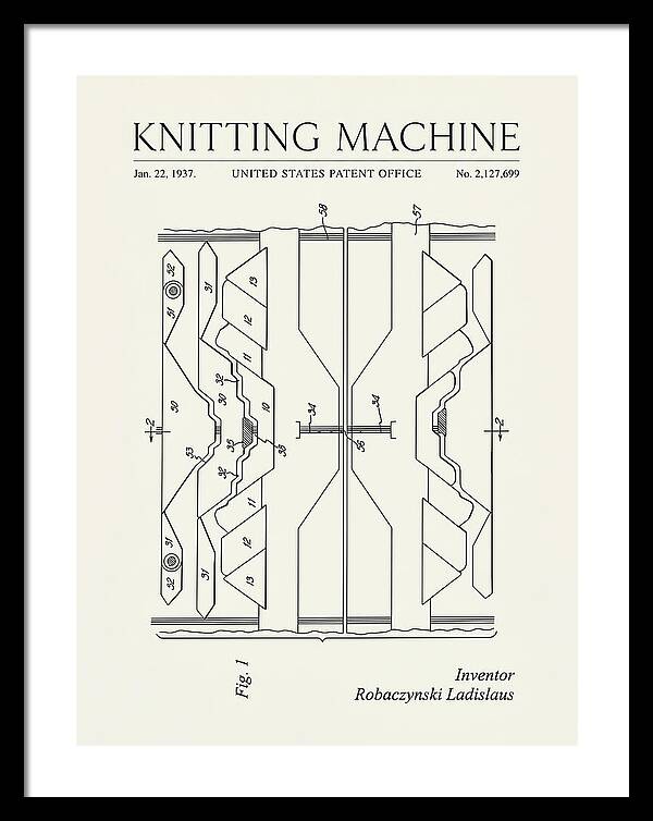Knitting Machine Minimalist Patent Us2127699