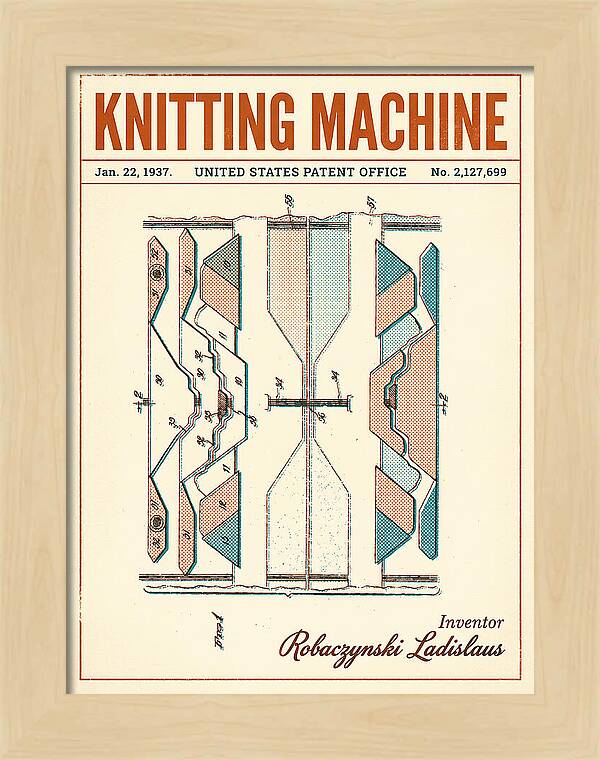 Knitting Machine Retro Patent Us2127699