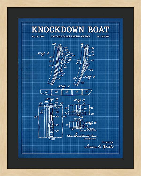 Knockdown Boat Blueprint Patent Us2829385a