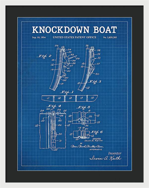 Knockdown Boat Blueprint Patent Us2829385a