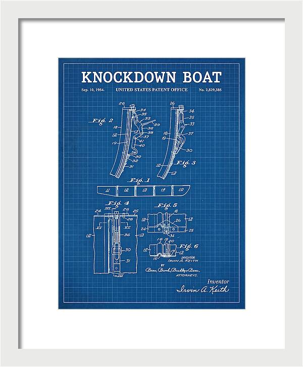 Knockdown Boat Blueprint Patent Us2829385a