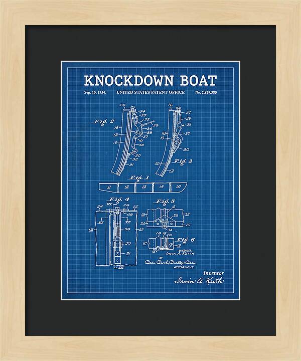 Knockdown Boat Blueprint Patent Us2829385a