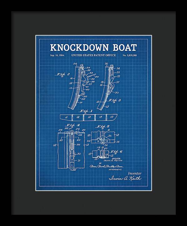 Knockdown Boat Blueprint Patent Us2829385a