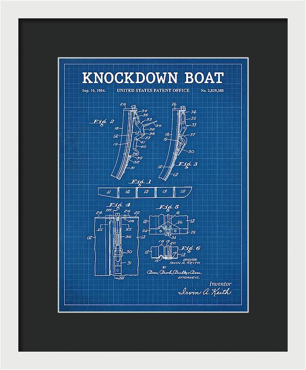 Knockdown Boat Blueprint Patent Us2829385a