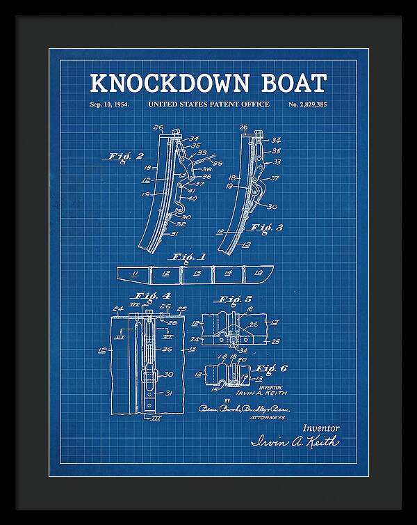 Knockdown Boat Blueprint Patent Us2829385a