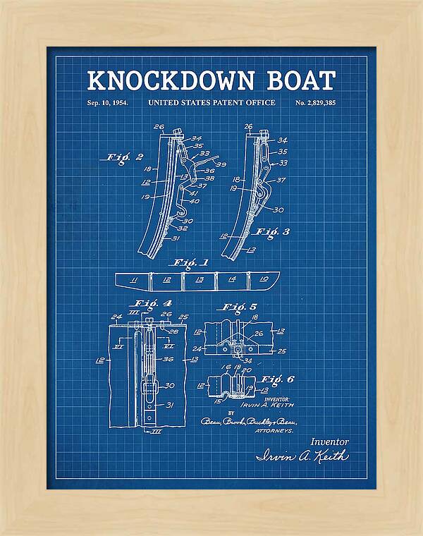 Knockdown Boat Blueprint Patent Us2829385a