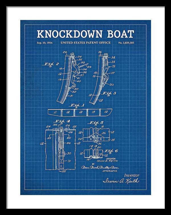 Knockdown Boat Blueprint Patent Us2829385a