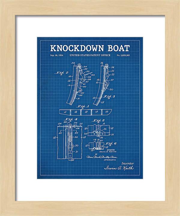 Knockdown Boat Blueprint Patent Us2829385a