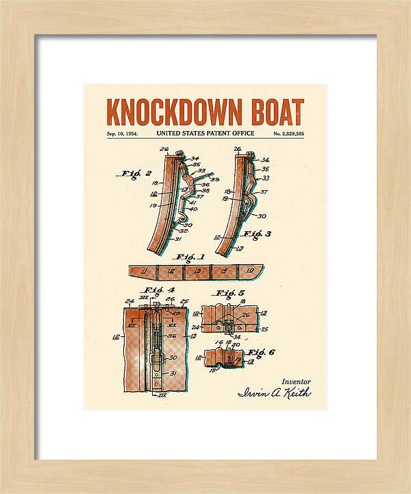 Knockdown Boat Retro Patent Us2829385a