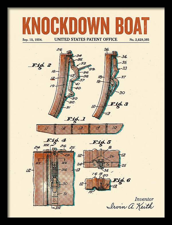 Knockdown Boat Retro Patent Us2829385a