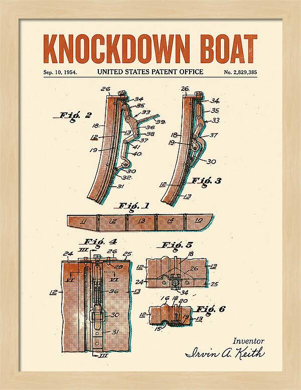Knockdown Boat Retro Patent Us2829385a