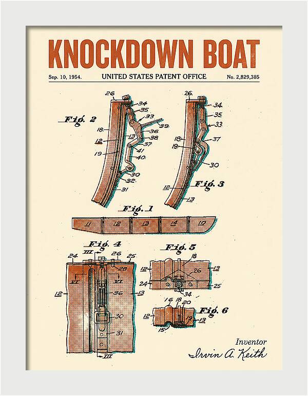 Knockdown Boat Retro Patent Us2829385a
