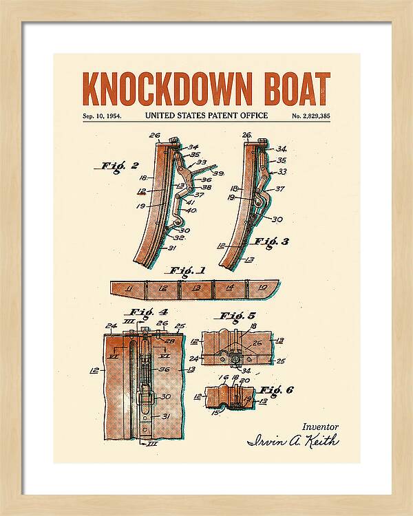 Knockdown Boat Retro Patent Us2829385a