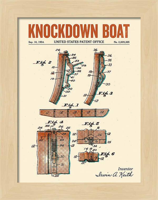 Knockdown Boat Retro Patent Us2829385a