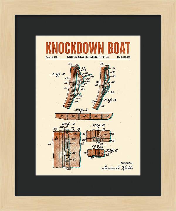 Knockdown Boat Retro Patent Us2829385a