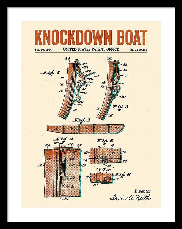 Knockdown Boat Retro Patent Us2829385a