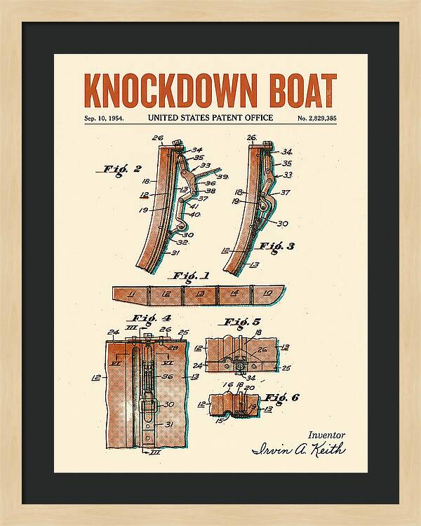 Knockdown Boat Retro Patent Us2829385a