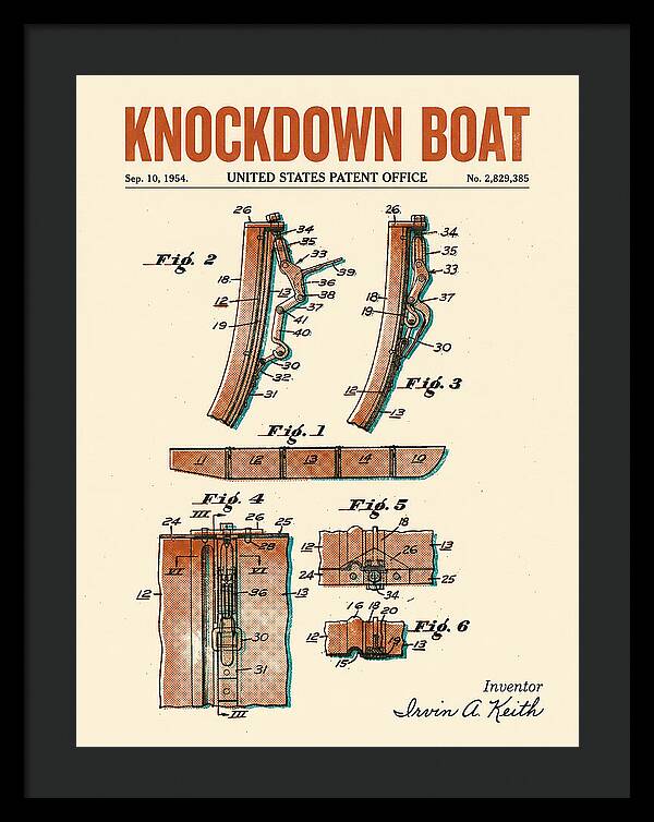 Knockdown Boat Retro Patent Us2829385a