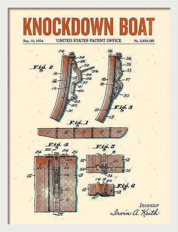 Knockdown Boat Retro Patent Us2829385a