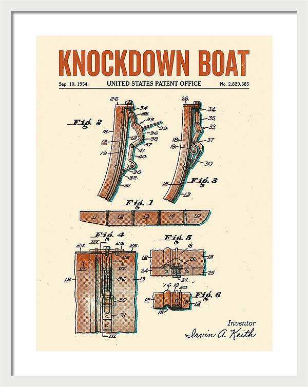 Knockdown Boat Retro Patent Us2829385a