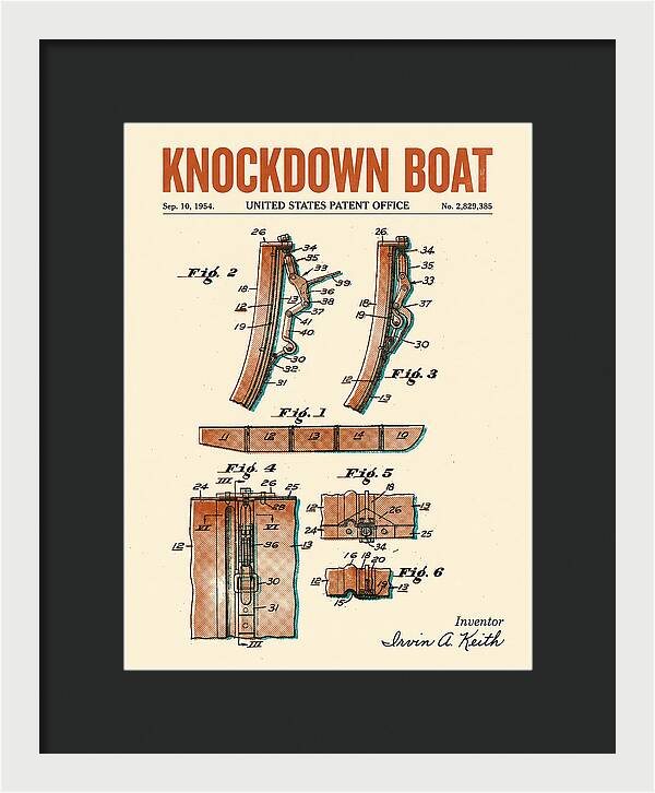 Knockdown Boat Retro Patent Us2829385a